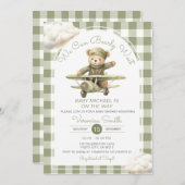 Wir können frühzeitig abwarten Baby Duschkabine Gr Einladung (Vorne/Hinten)