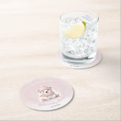 Wir können frühzeitig abwarten Baby-Duschmaschine  Runder Pappuntersetzer (Vor Ort)