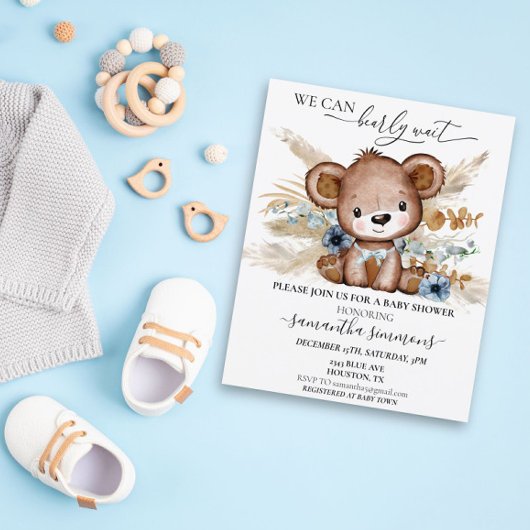 Wir können frühzeitig abwarten Babydusche Bear Boh