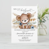 Wir können frühzeitig abwarten Babydusche Bear Boh Einladung (Stehend Vorderseite)