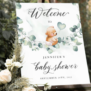 Wir können frühzeitig abwarten Babydusche Begrüßun Poster