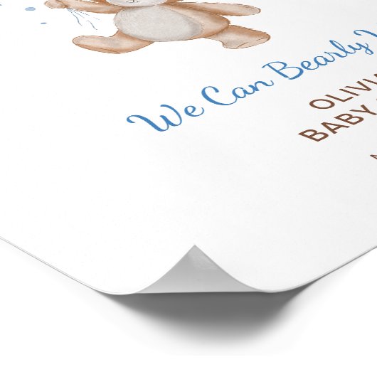 Wir können frühzeitig abwarten Babydusche Begrüßun Poster (Ecke)