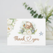 Wir können frühzeitig abwarten Babydusche dank Ihr Karte (Stehend Vorderseite)