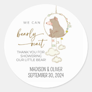 Wir können frühzeitig abwarten Babydusche dank Sti Runder Aufkleber