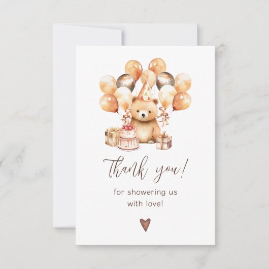 Wir können frühzeitig abwarten Babydusche danke Karte (Vorderseite)