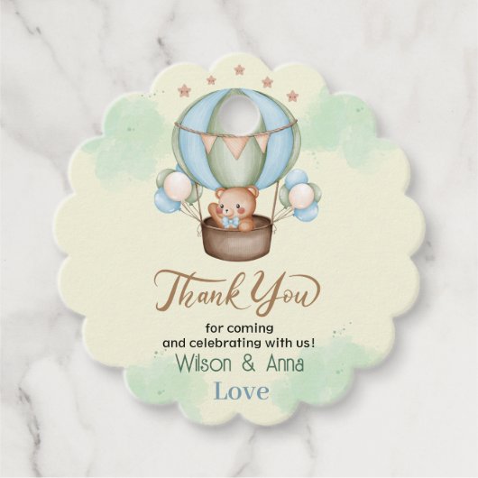 wir können frühzeitig abwarten, Babydusche Geschenkanhänger (Vorderseite)