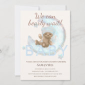 Wir können frühzeitig abwarten - Babydusche mit Bä Einladung (Vorderseite)