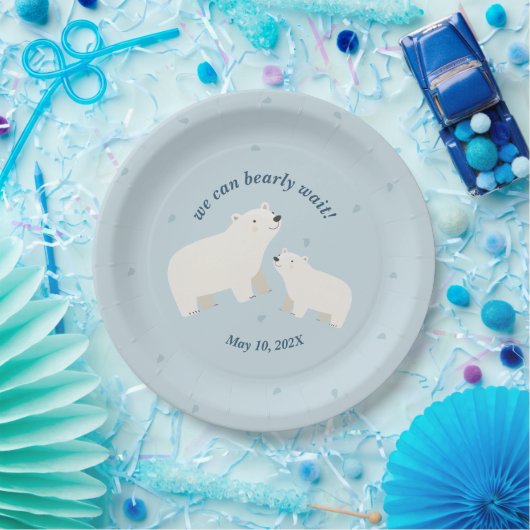 Wir können frühzeitig abwarten Babydusche Papierpl Pappteller (Party)