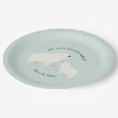 Wir können frühzeitig abwarten Babydusche Papierpl Pappteller (Schrägansicht)