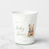 Wir können frühzeitig abwarten Babydusche Papiertü Pappbecher (Rückseite)