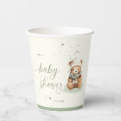 Wir können frühzeitig abwarten Babydusche Papiertü Pappbecher (Vorderseite)