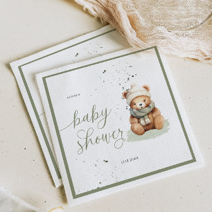 Wir können frühzeitig abwarten Babydusche Papiertü Serviette