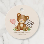 Wir können frühzeitig abwarten Babydusche pink Dan Geschenkanhänger (Vorderseite)