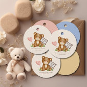 Wir können frühzeitig abwarten Babydusche pink Dan Geschenkanhänger