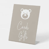 Wir können frühzeitig abwarten Babyduschkarten Ges Sockelschild (Vorderseite)