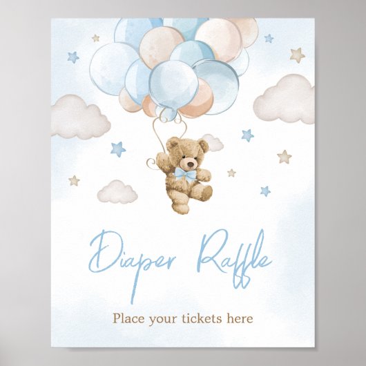 Wir können frühzeitig abwarten, Bärenballon-Windel Poster (Vorne)