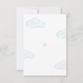 Wir können frühzeitig abwarten Bärenkub Blue Baby Dankeskarte (Rückseite)