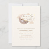 Wir können frühzeitig abwarten Bärenmoon Star Baby Einladung (Vorderseite)