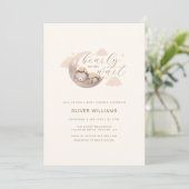 Wir können frühzeitig abwarten Bärenmoon Star Baby Einladung (Stehend Vorderseite)