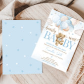 Wir können frühzeitig abwarten Bear Balloon Baby D Einladung