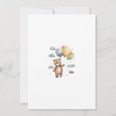 Wir können frühzeitig abwarten Bear Balloon Baby D Einladung (Rückseite)