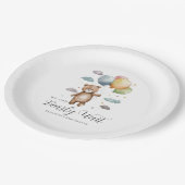 Wir können frühzeitig abwarten Bear Balloon Baby D Pappteller (Schrägansicht)