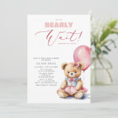 Wir können frühzeitig abwarten Bear Balloon Girl B Einladung (Stehend Vorderseite)