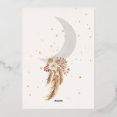 Wir können frühzeitig abwarten, bis Boho Bear Moon Folieneinladung (Rückseite)