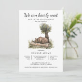 Wir können frühzeitig abwarten, bis das Baby dusch Einladung (Stehend Vorderseite)