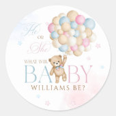 Wir können frühzeitig abwarten, bis das Geschlecht Runder Aufkleber (Vorderseite)