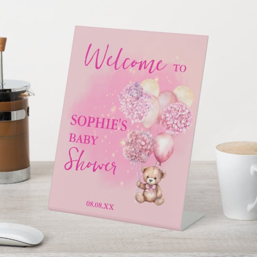 Wir können frühzeitig abwarten, bis rosa Hydrangea Sockelschild (In SItu)