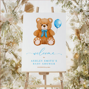 Wir können frühzeitig abwarten Blue Boy Baby Dusch Poster