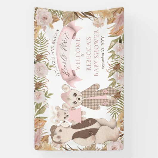 Wir können frühzeitig abwarten Boho Bear Family Ba Banner (Vertikal)