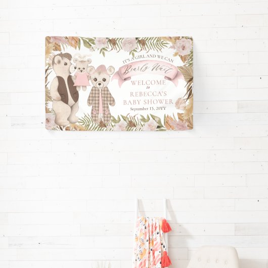 Wir können frühzeitig abwarten Boho Bear Family Ba Banner (InSitu)