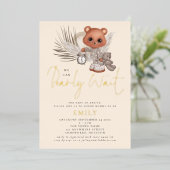 Wir können frühzeitig abwarten Boho Chic Baby Dusc Folieneinladung (Stehend vorne)