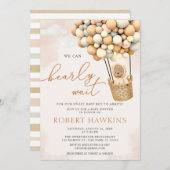 Wir können frühzeitig abwarten Boho Teddy Bear Bab Einladung (Vorne/Hinten)