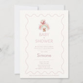 Wir können frühzeitig abwarten Boho Teddy Bear Pin Einladung (Vorderseite)