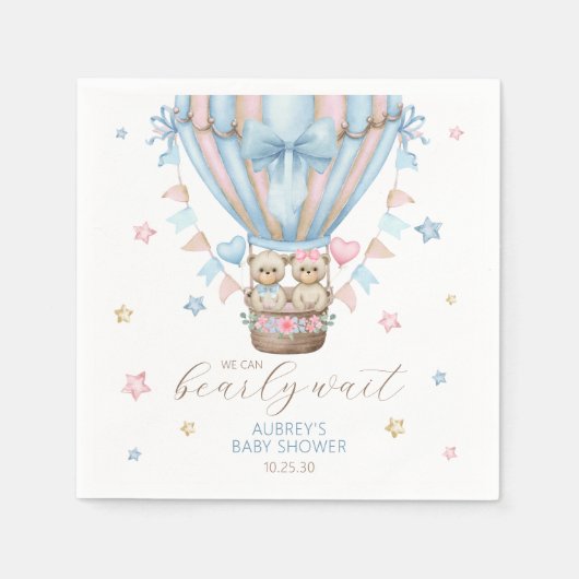 Wir können frühzeitig abwarten Boy Girl Twin Baby  Serviette (Vorderseite)