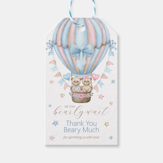 Wir können frühzeitig abwarten Boy Girl Twins Dank Geschenkanhänger (Vorderseite)