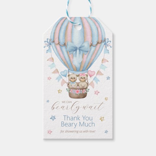 Wir können frühzeitig abwarten Boy Girl Twins Dank Geschenkanhänger (Vorderseite)