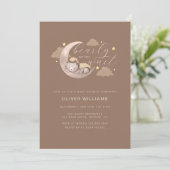 Wir können frühzeitig abwarten, bräunlicher Mond S Einladung (Stehend Vorderseite)