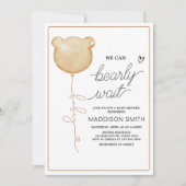 Wir können frühzeitig abwarten, Brown Balloon Baby Einladung (Vorderseite)