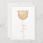 Wir können frühzeitig abwarten, Brown Balloon Baby Einladung (Rückseite)