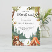 Wir können frühzeitig abwarten Camping rustikale B Einladung (Stehend Vorderseite)