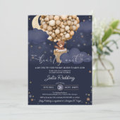 Wir können frühzeitig abwarten Luftballon Teddy Ba Einladung (Stehend Vorderseite)