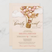 Wir können frühzeitig abwarten, Luftballons Girl B Einladung (Vorne/Hinten)