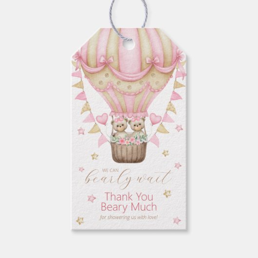 Wir können frühzeitig abwarten Mädchen Danke Geschenkanhänger (Vorderseite)