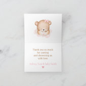 Wir können frühzeitig abwarten Mädchen Dusche Dank Dankeskarte (Innenseite)