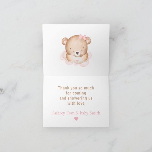 Wir können frühzeitig abwarten Mädchen Dusche Dank Dankeskarte (Innenseite)