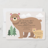 Wir können frühzeitig abwarten Mama Bear Baby Dusc Einladung (Vorderseite)